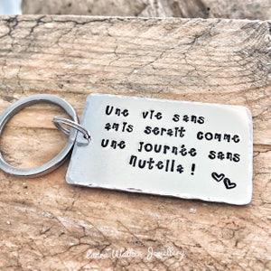 Hand Stamped Personalised French Message Best Friend Keyring Etsy Hong Kong