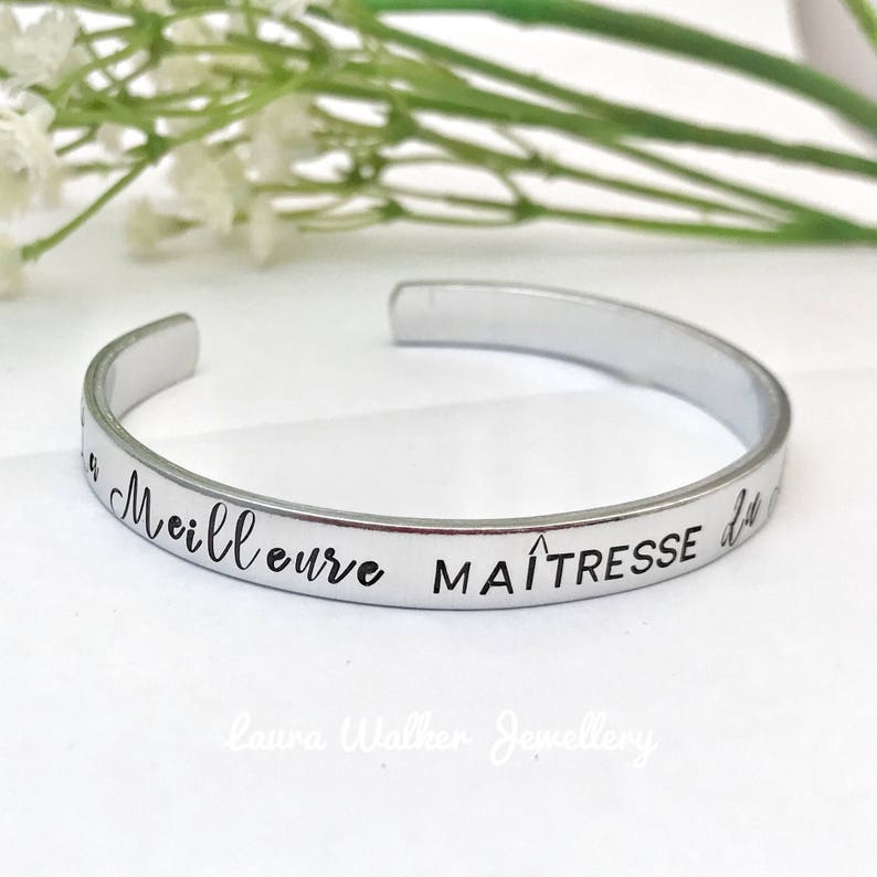 Cadeau Maîtresse, French Teacher Bracelet, Gift French Teacher, Cadeau Enseignant, La Meilleure Maîtresse image 2