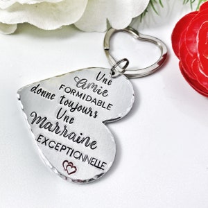 Marraine Keychain, Personalised French Godmother Keyring, Cadeau Marraine