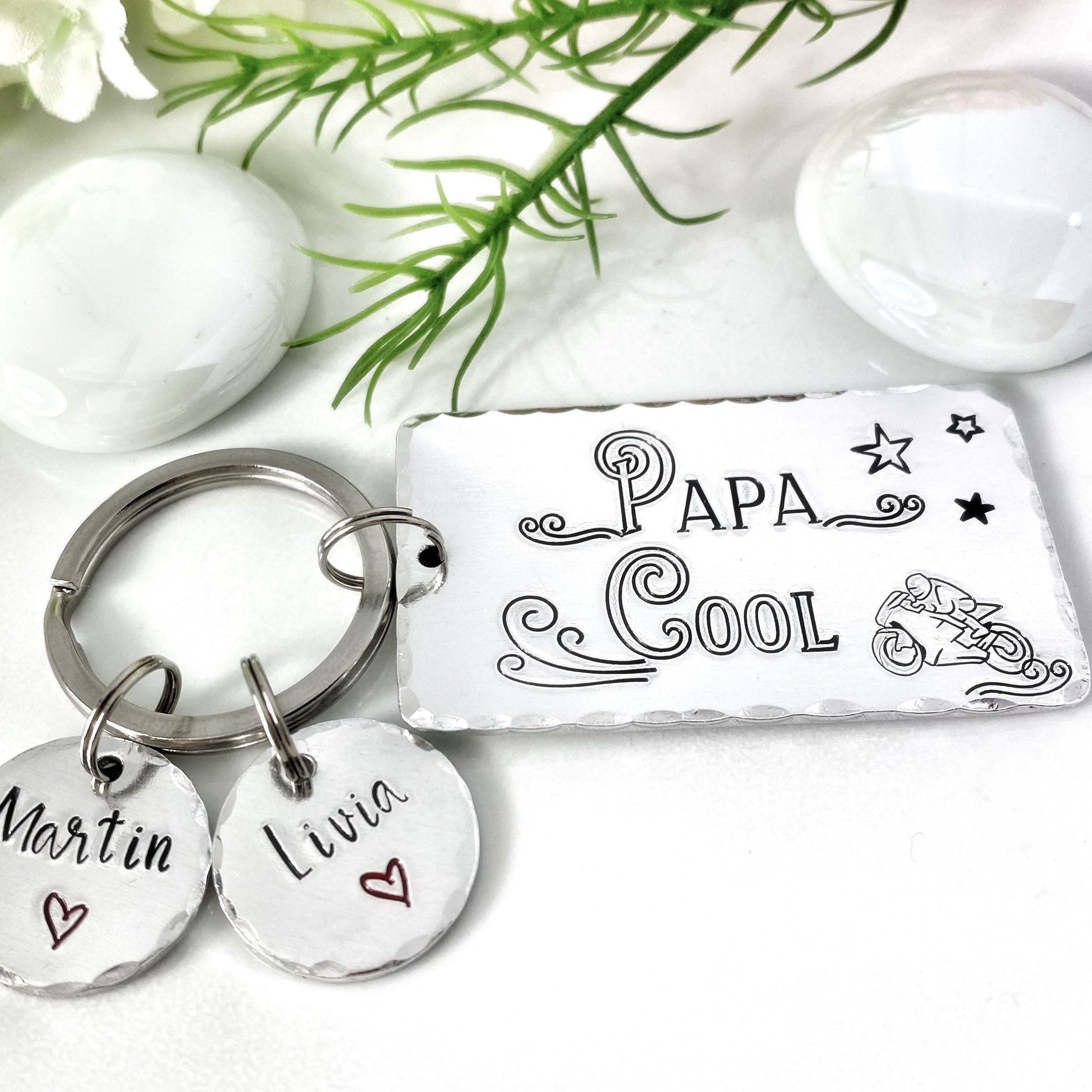 Porte Clé Personnalisé Papa, Cadeau Moto Papa, Porte Clef Moto