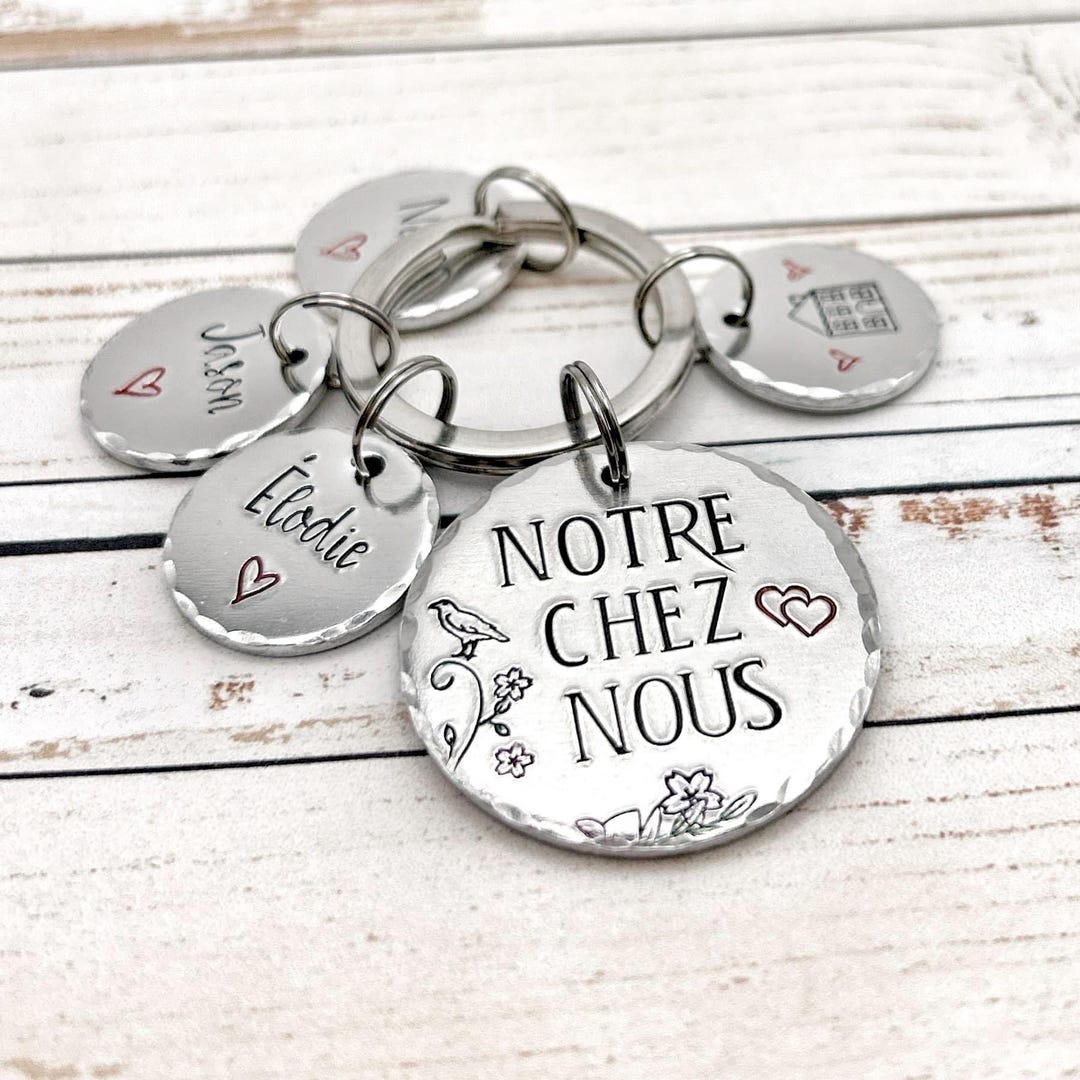 Keadic Lot 450 Porte-Clés Plats + Chaînes + Goupilles Vis 25mm – Kit Complet Nickelé/Bronze