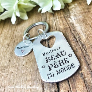 French Step Dad Keyring, Gift French Step Dad