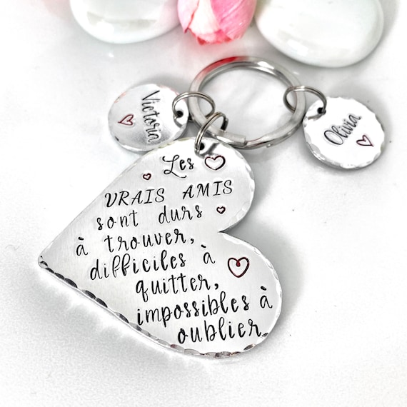 Porte Cle Grave Amitie Porte Cle Citation Amitie Cadeau Etsy France