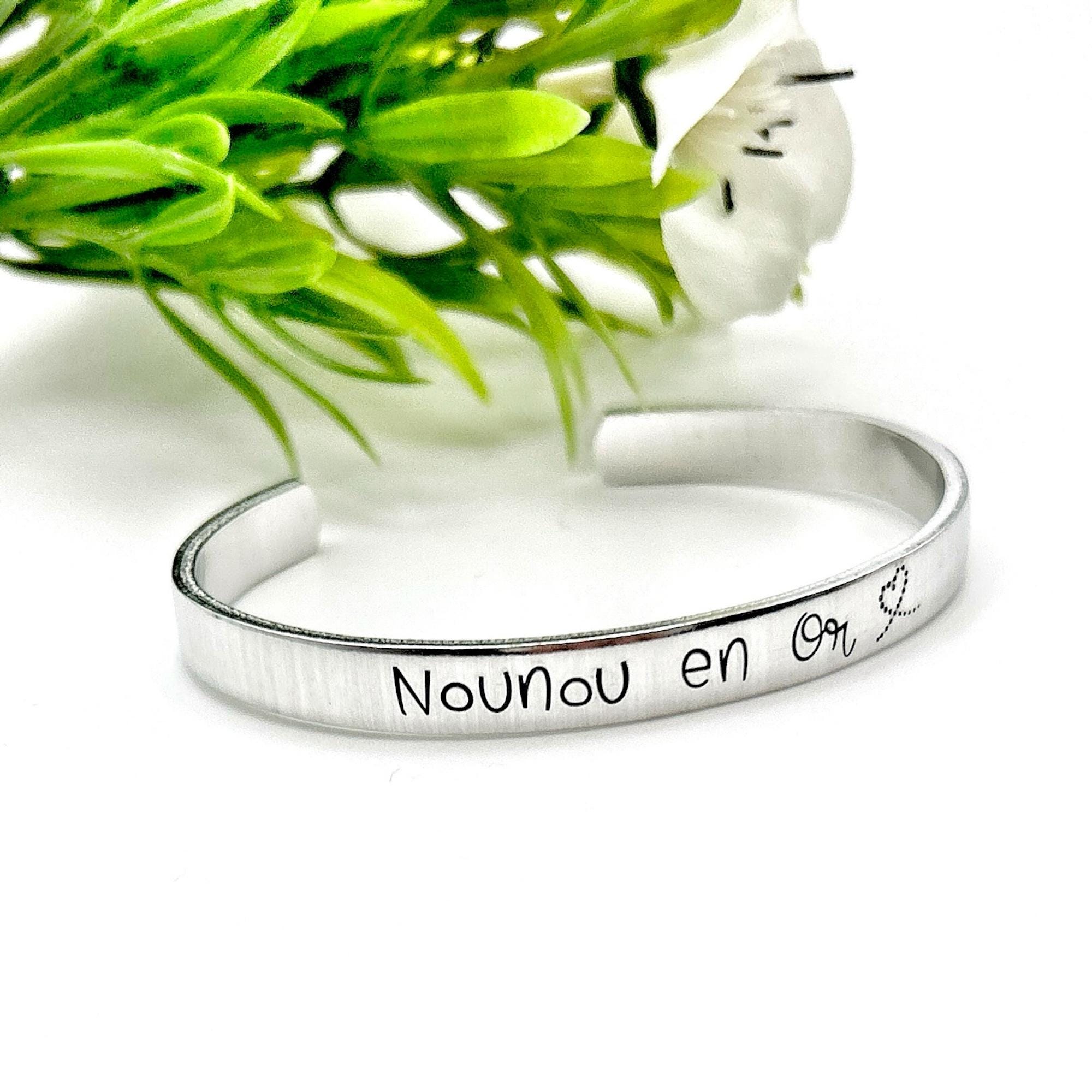 JRZDFXS Cadeau Nounou fin de contrat Bracelet Nounou,Cadeau Nounou,Assistante Maternelle,Auxiliaire de Puériculture,Nourrice,Cadeau de fin de contrat chouette Cadeau nounou original, L, Acier