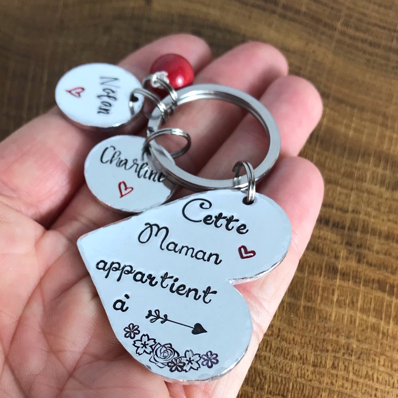 Porte Clé Maman Idée Maman Cadeau Prénoms Enfants Maman Etsy
