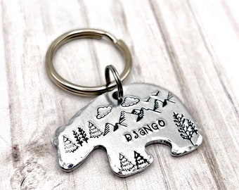 Dog Name Tag, Custom Bear Tag, Pet ID Tags, Dog Tag Collar