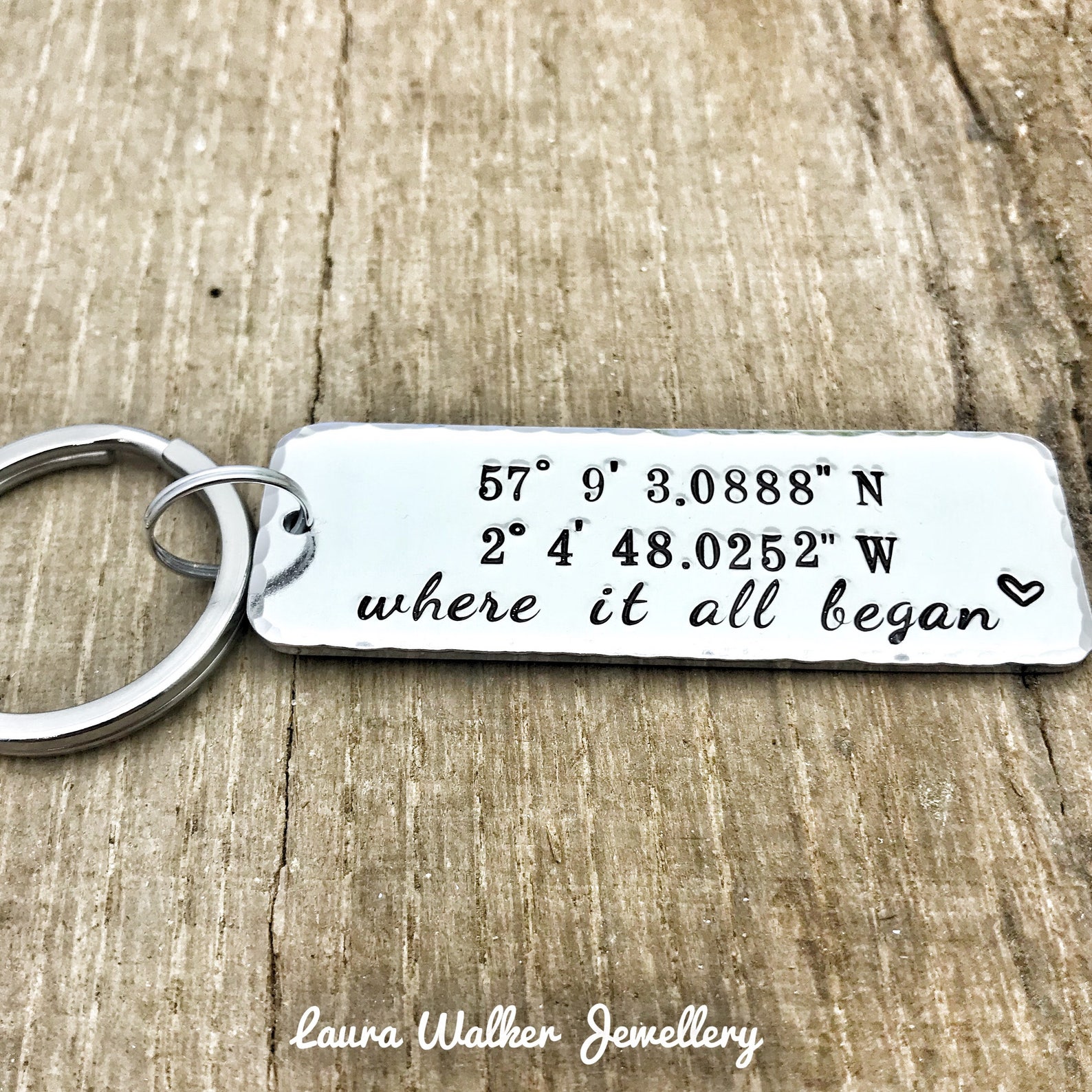Coordinates Keyring Keychain GPS Keyring Keychain Longitude Etsy