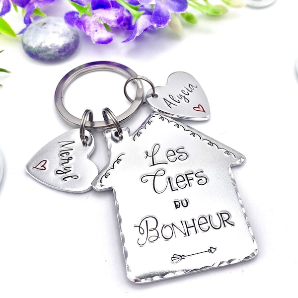 Porte Clé Les Clefs du Bonheur, Porté Clé Nouvelle Maison, Notre chez Nous