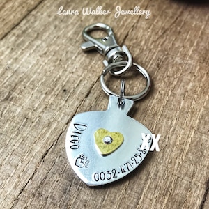 Dog Name Tag, Personalized Name ID Tag, Pet ID Tags, Dog Tag Silver, Aluminium Dog Tag, Identity Tag Dog