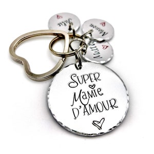 French Grandma Keychain, Gift for Mamie