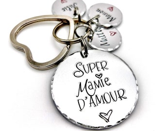 French Grandma Keychain, Gift for Mamie