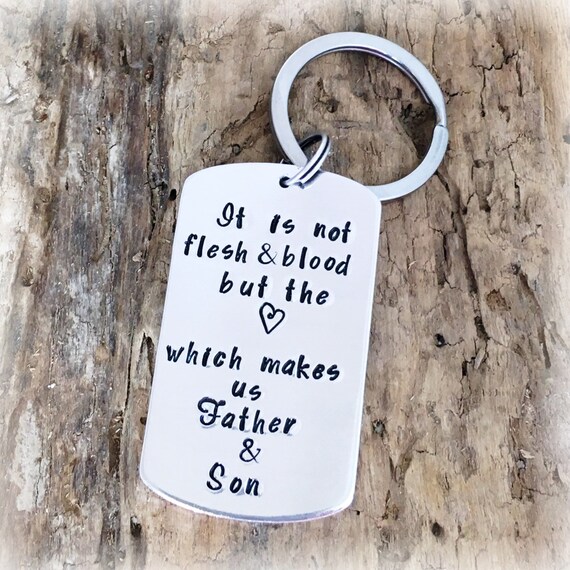 Custom Father Keyring Personalized Metal Keychain Father Personalised Gift Dad Etsy France