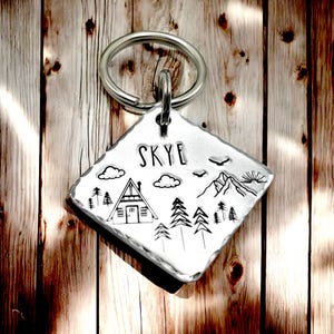 Dog Name Tag, Personalized Pet ID Tag, Custom Identity Dog Tag, Copper Dog Tag