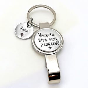 Hand Stamped Personalised Message Bottle Openers, Gift For Father's Day, Will You Be My Godfather