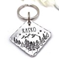 Custom Pet ID Tag - Dog Identity Medal - Mountain and Forest Scene product logo