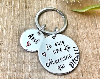 Marraine qui Déchire, Keychain Marraine, Marraine Cadeau, Marraine Porte Clé