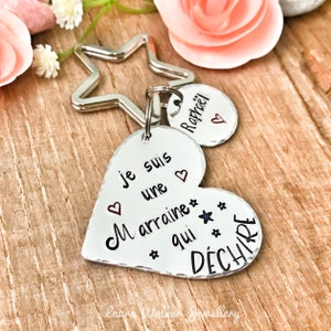 Herzzerreißende Patin, Wunsch der Patin, Schlüsselanhänger der Patin, Geschenk zur Taufe der Patin, tolle Patin, Schmuck der Patin Bild 2