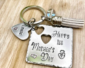 First Mother's Day Keychain, Gift for New Mom, Gift Idea First Mother's Day