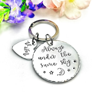 Friendship Keychain, Always Under the Same Sky,  Gift for Long Distance Friend