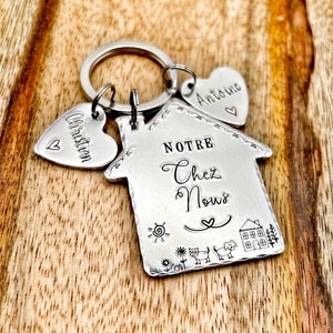 First New Home House Keychain, Home is Where the Heart Is, Gift New Home Owner, New House Gift, Notre Chez Nous image 6