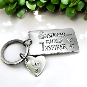 French Teacher Keyring, Gift French Teacher, Cadeau Enseignant