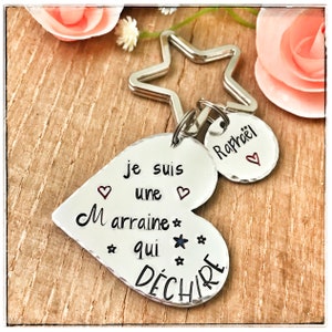 Herzzerreißende Patin, Wunsch der Patin, Schlüsselanhänger der Patin, Geschenk zur Taufe der Patin, tolle Patin, Schmuck der Patin Bild 1