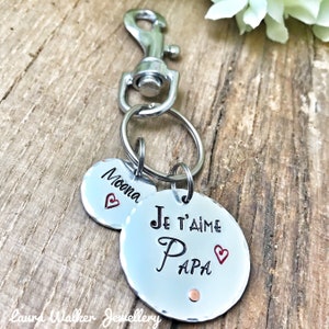 Cadeau Papa, Porte Clé Personnalisé Papa, Cadeau avec Noms Famille