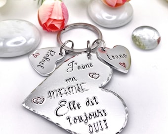 Gift for French Nanny, Keychain for Nanny