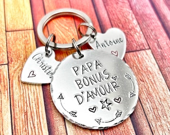 Porte Clé Gravé Personnalisé, Beau Père Porte Clé, Cadeau Papa Fête des Pères