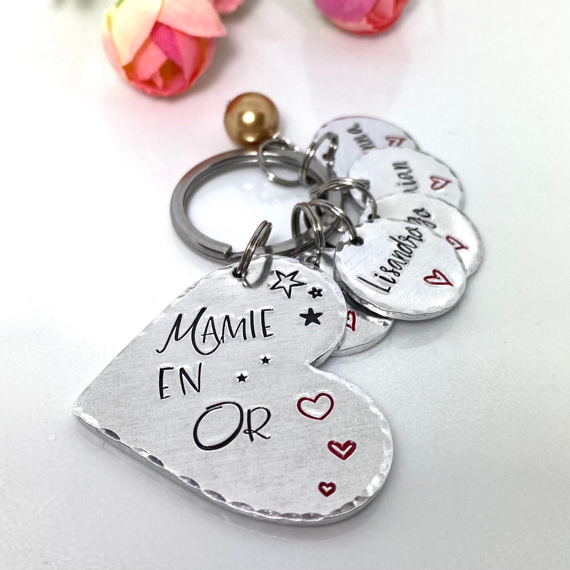 Porte-clés Personnalisé Pour Grand-mère - Inscription 