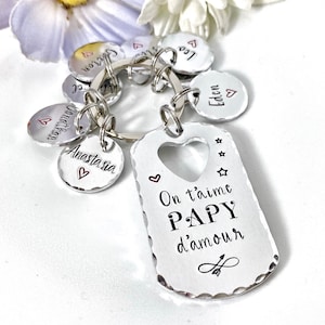 French Papy Papa Keychain, French Custom Keyring, Idea Present French Dad Daddy
