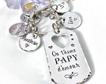 French Papy Papa Keychain, French Custom Keyring, Idea Present French Dad Daddy