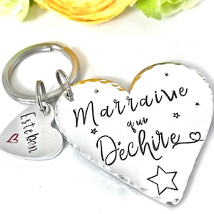 Marraine qui Déchire, Keychain Marraine, Marraine Cadeau, Marraine Porte Clé