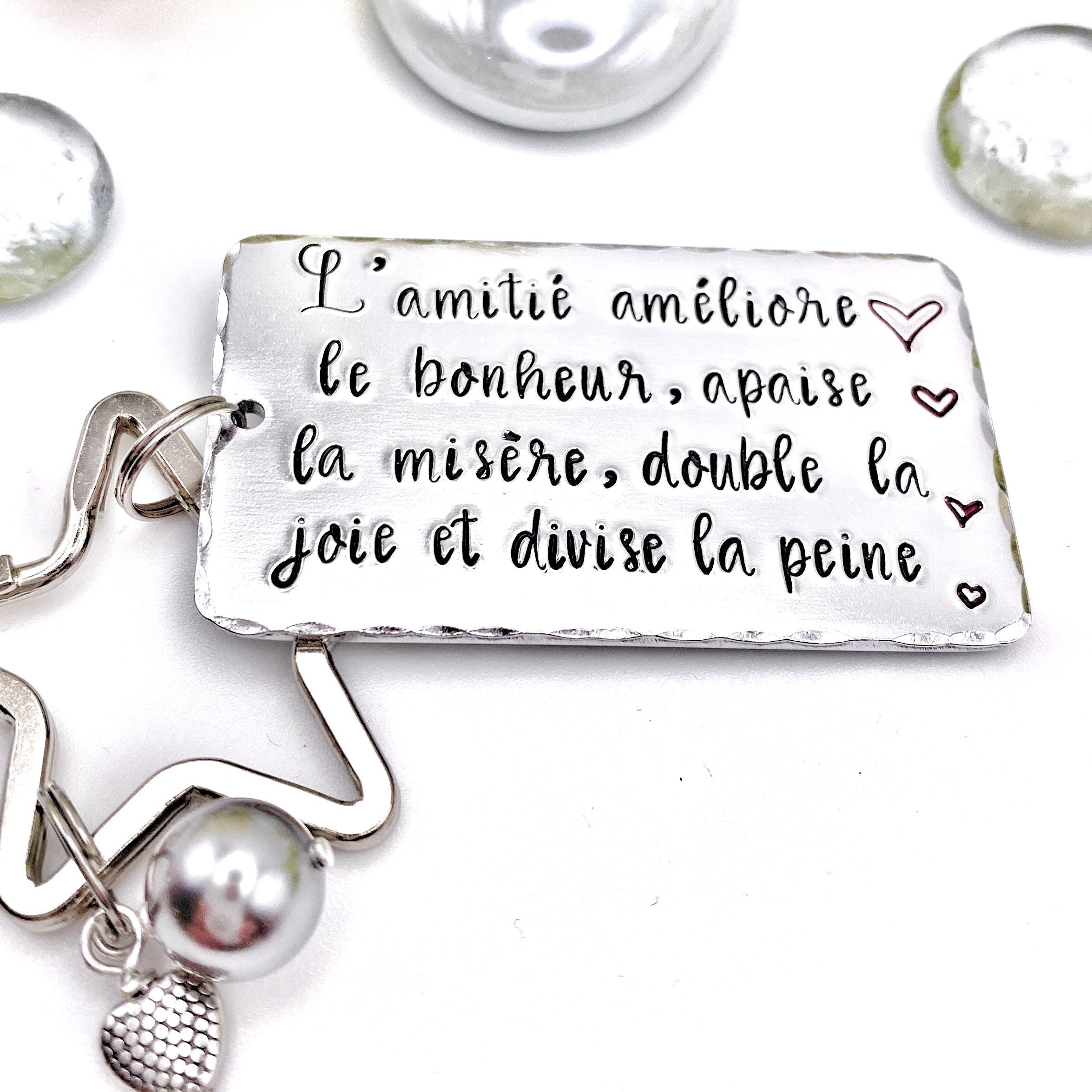 Porte Cle Amitie Porte Cle Citation Amitie Cadeau Meilleure Etsy France