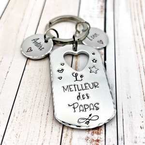 Hand Stamped Papa Keychain, Gift for Papa