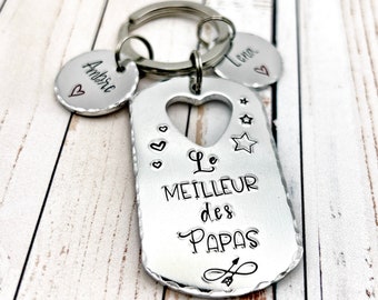 Hand Stamped Papa Keychain, Gift for Papa
