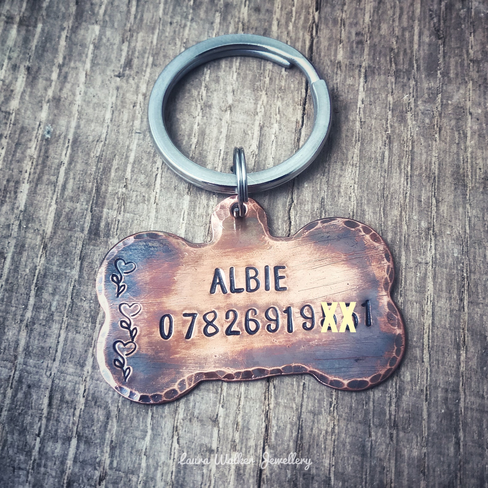 Copper Name Tag Dog Personalized Copper Pet ID Tag Pet ID Etsy