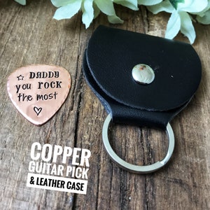 Porte Clé Personnalisé, Médiator de Guitare, Cadeau Papa