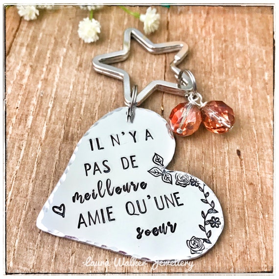 Personalised French Friend Keyring Best Friend Keyring Etsy Singapore