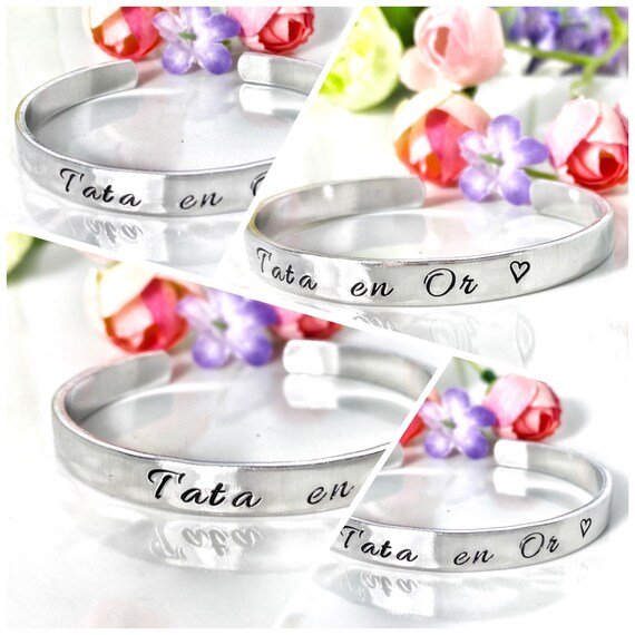 Bracciale Regalo Per Tata In Acciaio Inossidabile - Con Ciondolo, Regolabile 17+3 Cm, Confezione Regalo