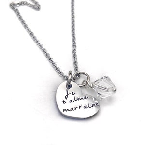Marraine Necklace, Gift French Godmother, Demande Marraine