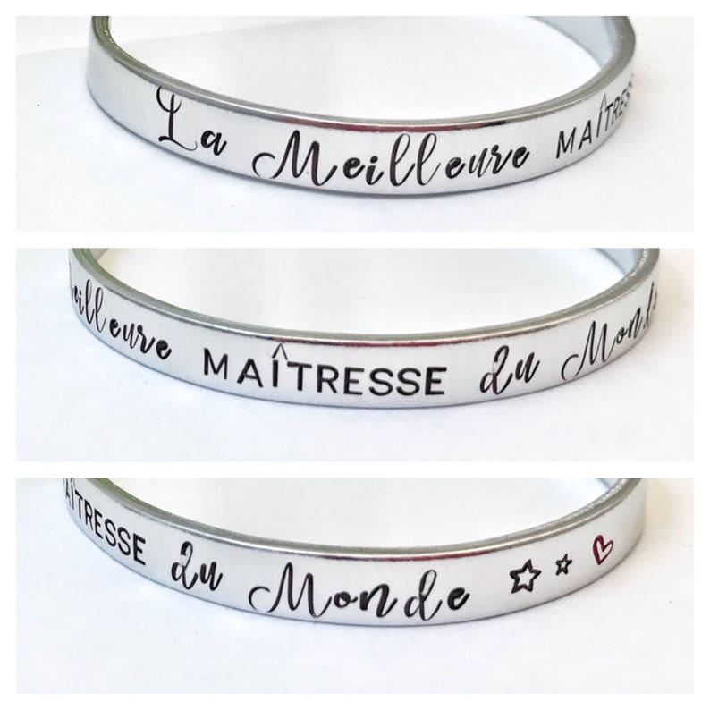 Cadeau Maîtresse, French Teacher Bracelet, Gift French Teacher, Cadeau Enseignant, La Meilleure Maîtresse image 3