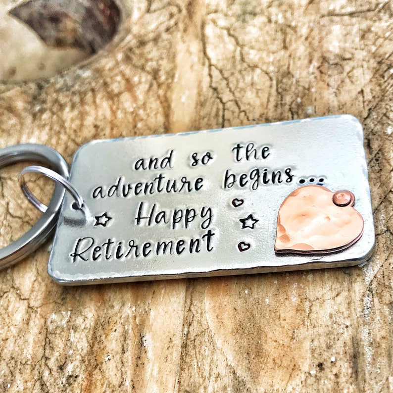 Retirement Keychain Present Retirement Keyring Work Etsy