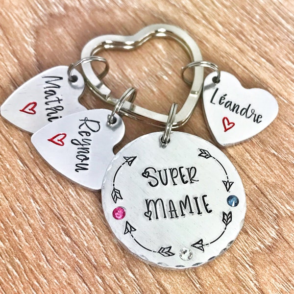 Mamie Porte Clé, Mamie Adorée, Cadeau Fête des Mères, Porte Clef Mamie, Super Mamie