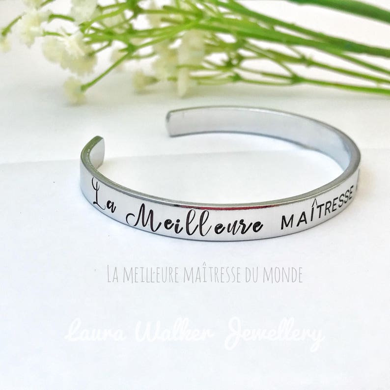 Cadeau Maîtresse, French Teacher Bracelet, Gift French Teacher, Cadeau Enseignant, La Meilleure Maîtresse image 1