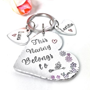 This Nanny Belongs To, Personalised Nanny Keyring, Custom Gift Nanny Nana, Gift Nana Nanny, Mother&#39;s Day Gift Idea