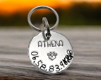 Custom Dog Tag, Personalized Pet ID Tag, Silver Dog Tag