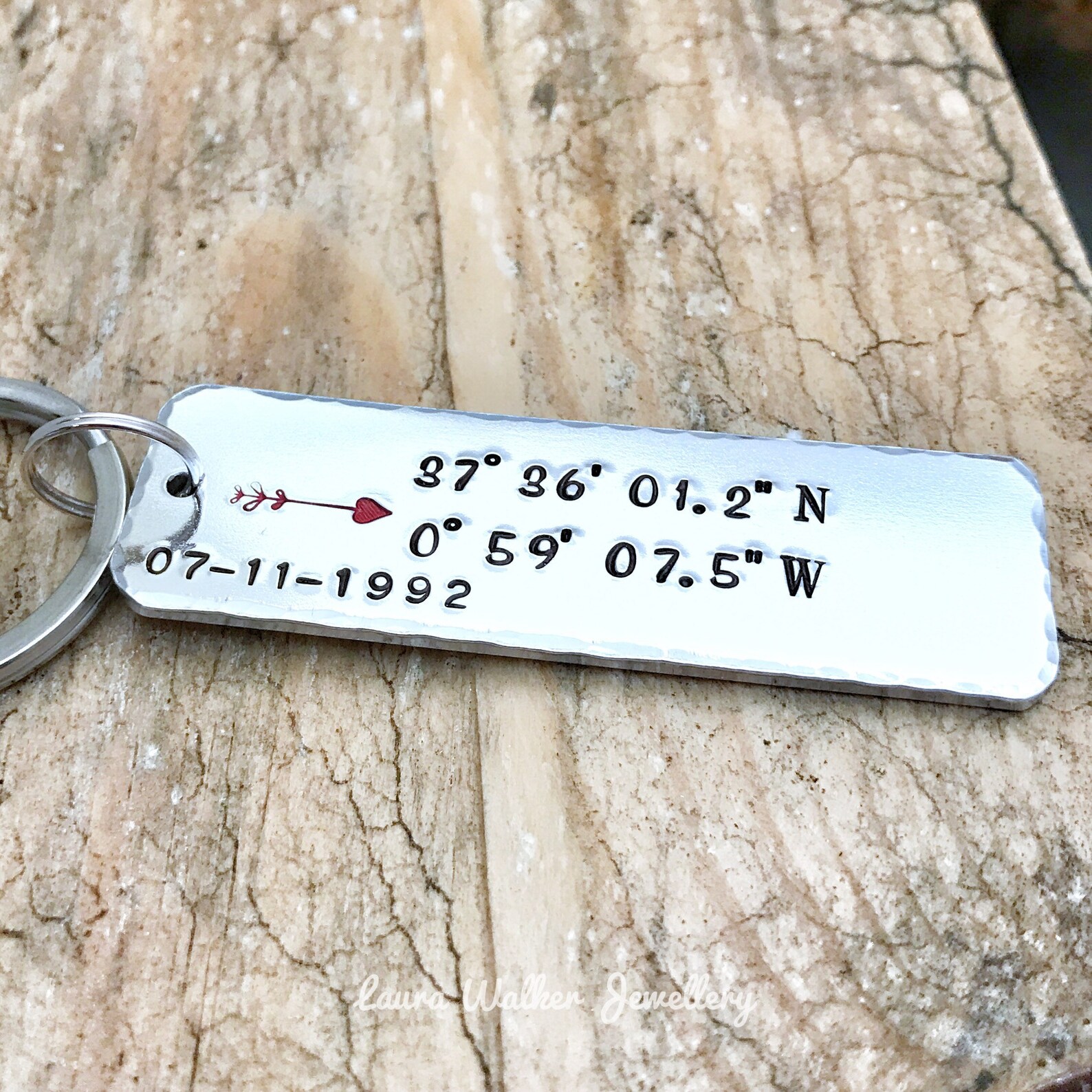 Coordinates Keyring Keychain GPS Keyring Keychain Longitude Etsy