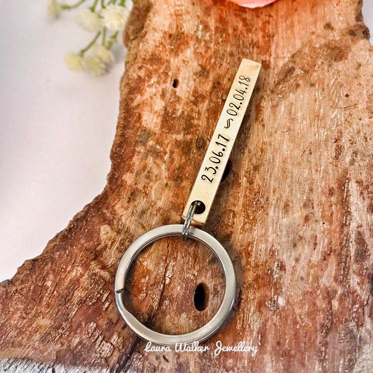 Portachiavi Papà In Noce E Ottone Inciso 'Ti Amo' – Regalo Artigianale Per Festa Del Papà