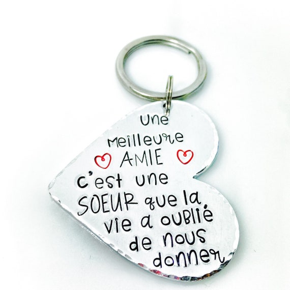 French Friend Keyring Best Friend Keyring Cadeau Meilleure Etsy Denmark